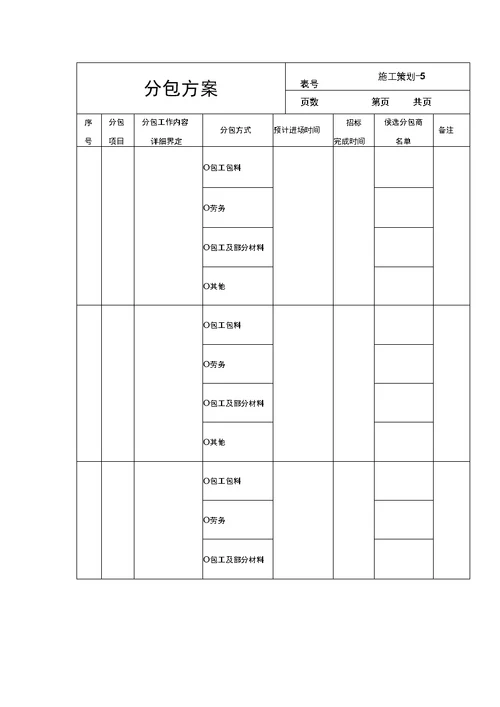 项目施工项目策划书