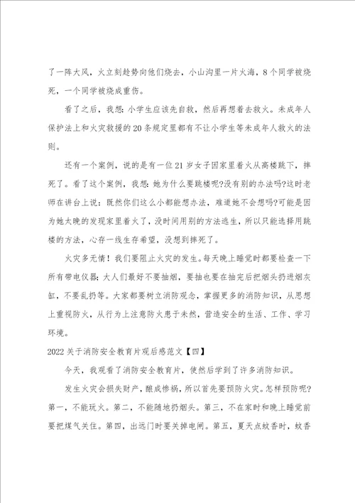 20222023关于消防安全教育片观后感范文