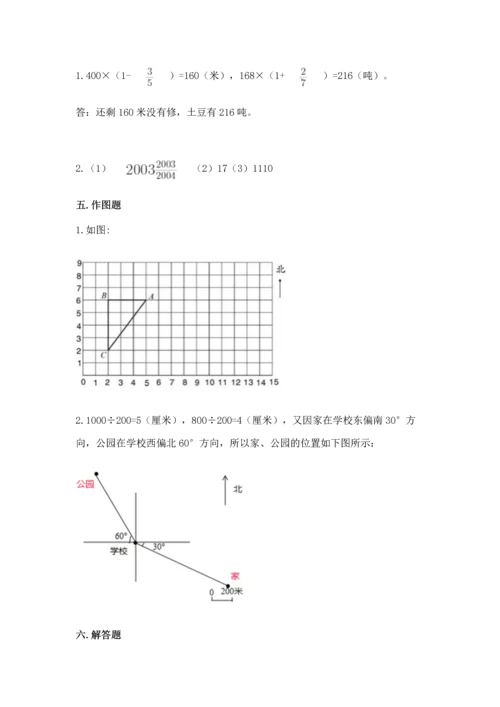 人教版六年级上册数学期中测试卷及完整答案.docx