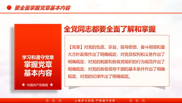 中国共产党章程党章党规学习解读PPT模板