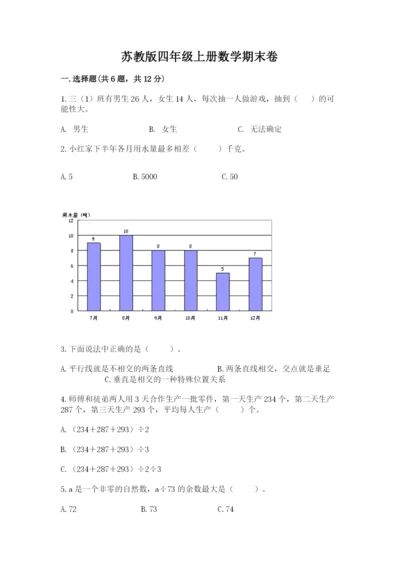苏教版四年级上册数学期末卷及答案（真题汇编）.docx