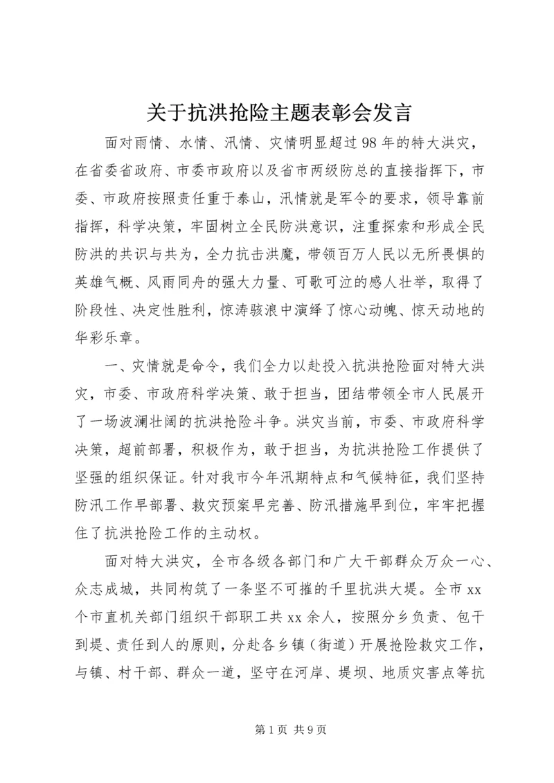 关于抗洪抢险主题表彰会发言.docx
