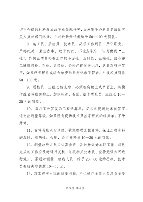 质量管理措施及奖罚制度 (3).docx