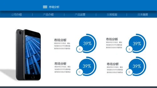 蓝色高端大气企业创业项目融资商业计划书PPT