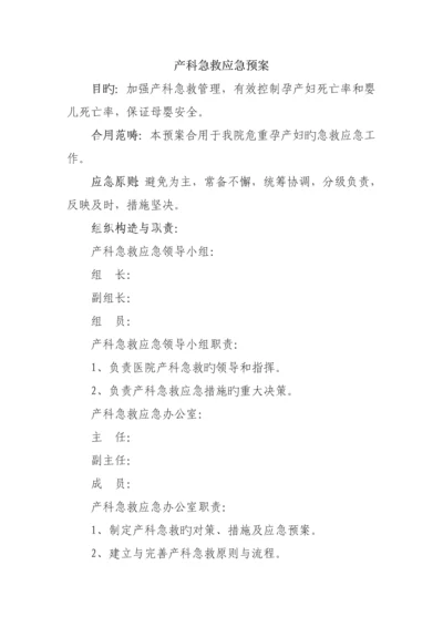 产科急救应急全新预案汇总.docx