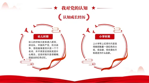红色简约党在我心中入党推优入党积极分子推优PPT建党节