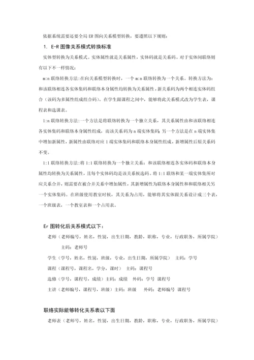 教学综合管理系统数据库报告.docx