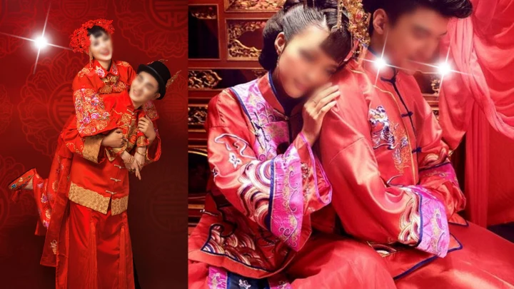 喜庆中式婚礼邀请函通用PPT电子相册模板