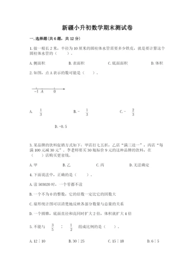 新疆小升初数学期末测试卷有精品答案.docx