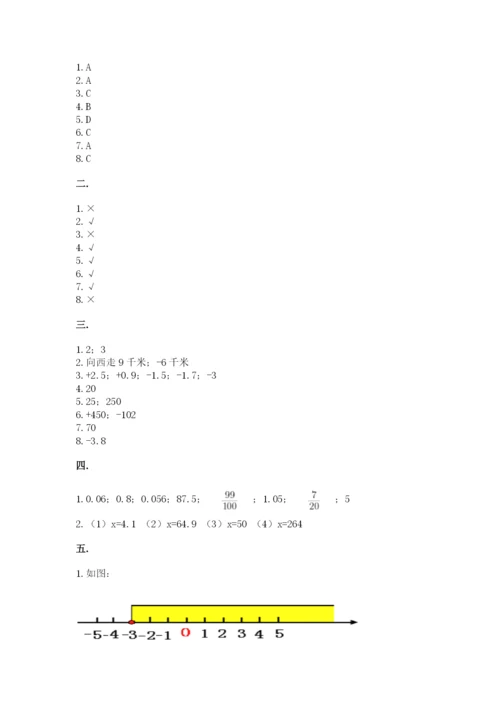 西师大版数学小升初模拟试卷附参考答案（达标题）.docx