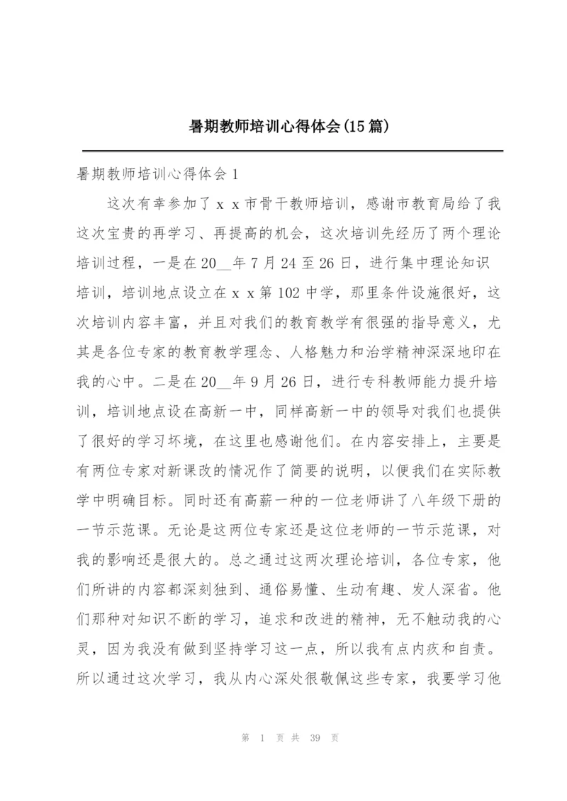 暑期教师培训心得体会(15篇).docx