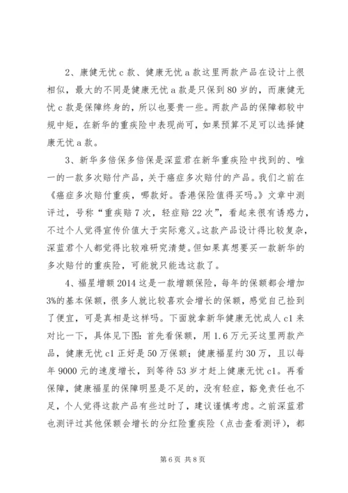 全网首发丨新华保险18款重疾险分析,到底哪款好？.docx