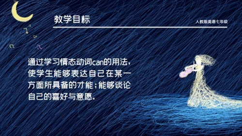 卡通手绘蓝色星空英文演讲通用PPT模板