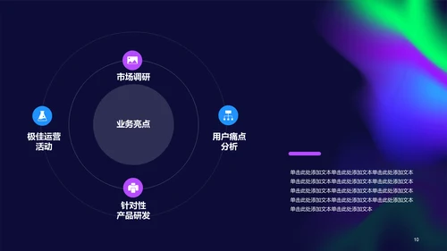 紫色简约扁平弥散风工作总结PPT