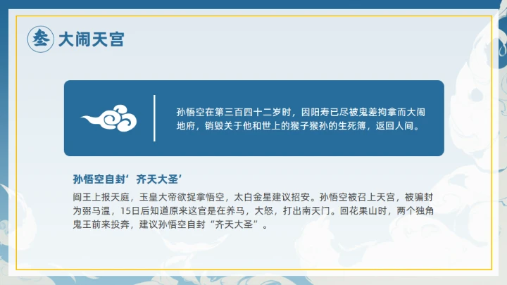 《西游记》大闹开宫通用PPT模板