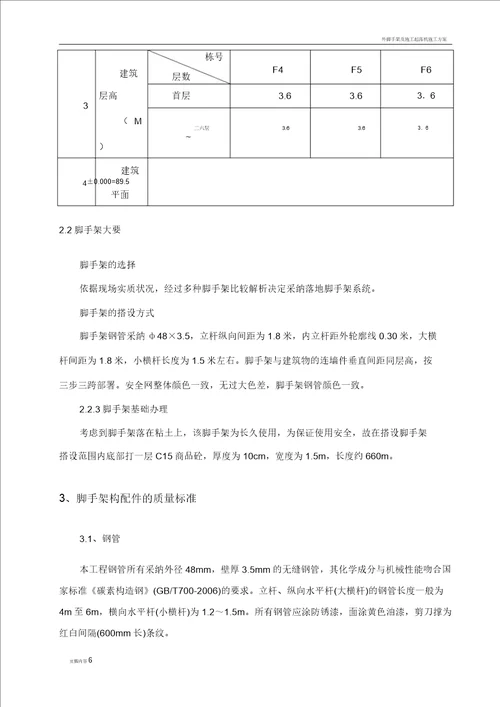 外脚手架及防护施工方案
