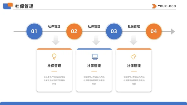 蓝黄双色简约商务人事行政年终总结工作计划工作总结PPT