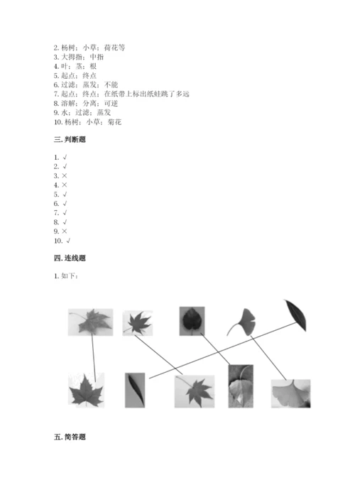 教科版一年级上册科学期末测试卷附答案（实用）.docx