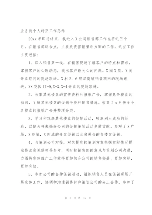 业务员个人转正工作总结5篇.docx
