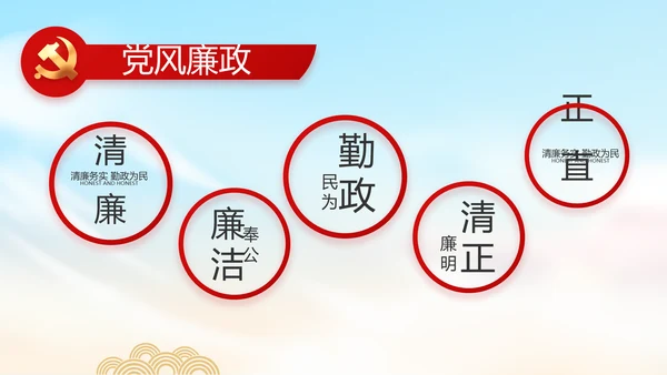 以醇正家风涵养清朗党风政风PPT动态模板