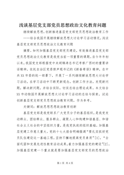 浅谈基层党支部党员思想政治文化教育问题.docx