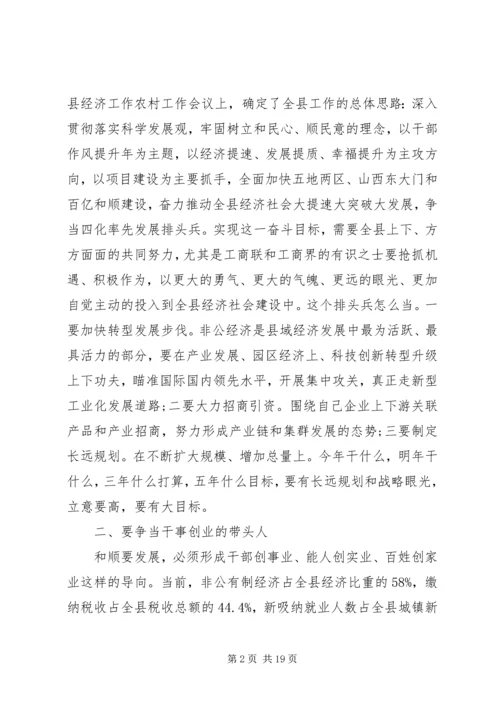 县工商联会员代表大会上的讲话.docx