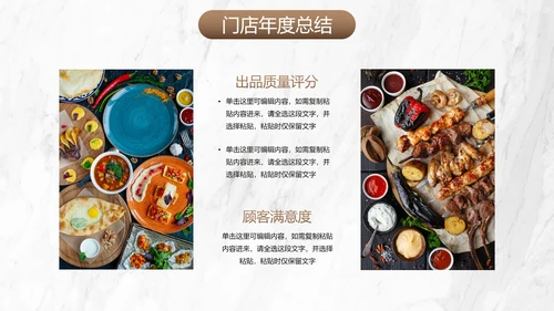 豪华餐饮门店年终汇报总结PPT模板
