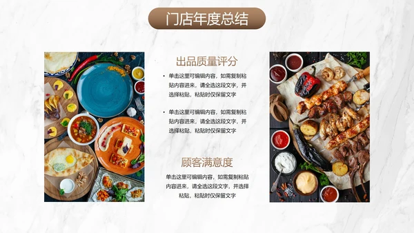 豪华餐饮门店年终汇报总结PPT模板