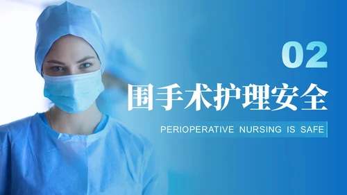 蓝绿色渐变简约实拍风格围手术期安全管理医护人员PPT