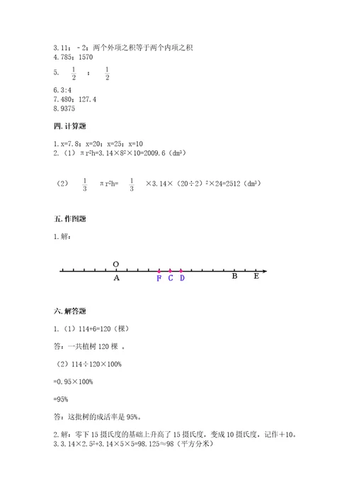 晋江小学毕业期末数学试卷夺分金卷