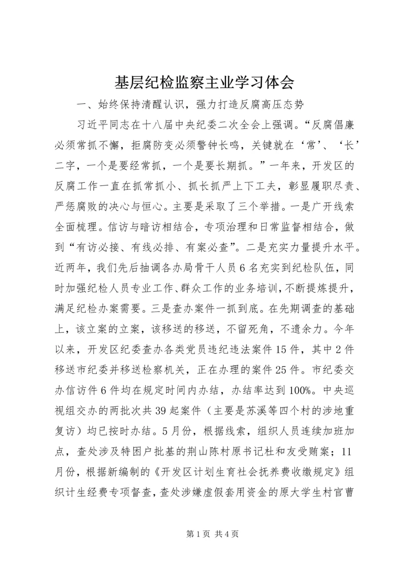 基层纪检监察主业学习体会.docx