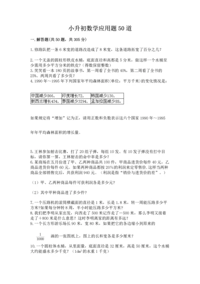 小升初数学应用题50道标准卷.docx