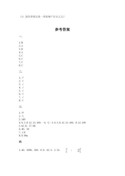 人教版数学小升初模拟试卷附答案【能力提升】.docx