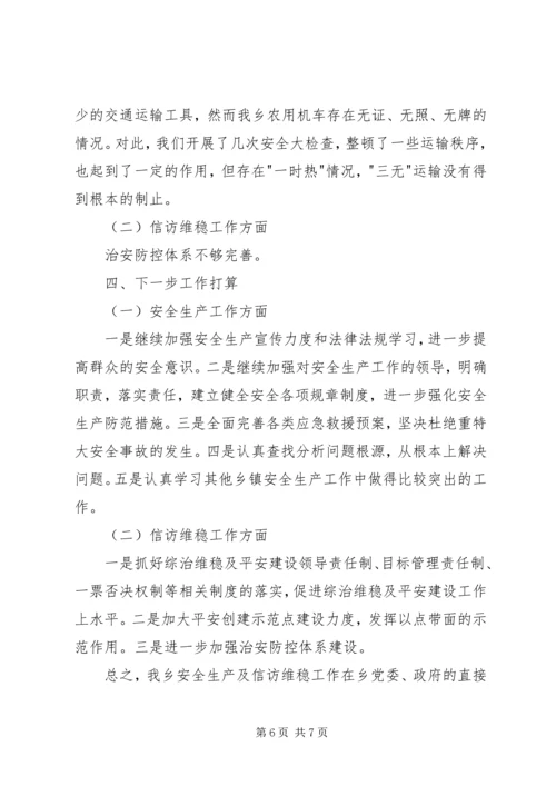 乡镇安全生产及信访维稳工作总结.docx