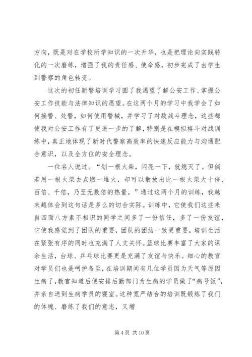 入警培训自我鉴定精彩.docx