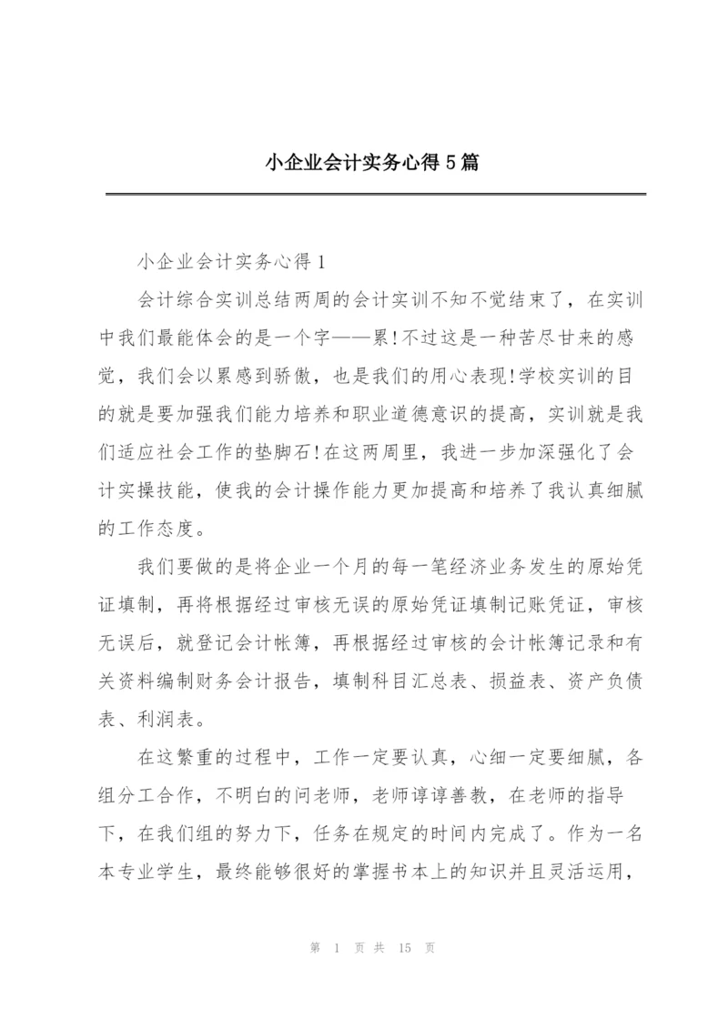 小企业会计实务心得5篇.docx