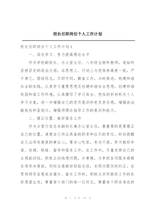 校长任职岗位个人工作计划.docx