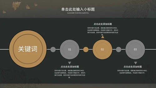 暗色树叶工作总结PPT模板