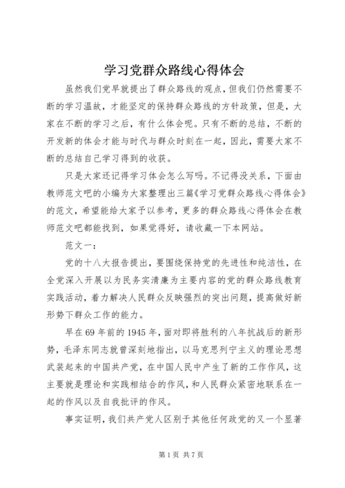 学习党群众路线心得体会 (2).docx