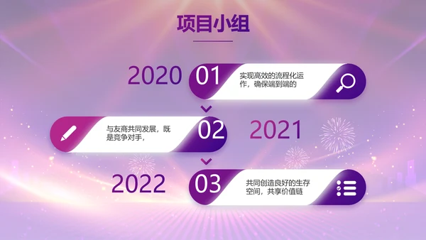 紫色励志业务启动大会战略合作策划PPT模板
