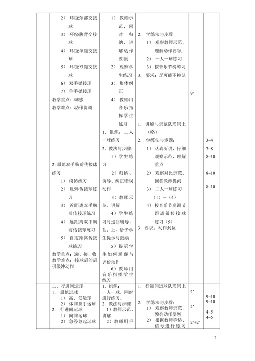 高中体育课教案教学计划