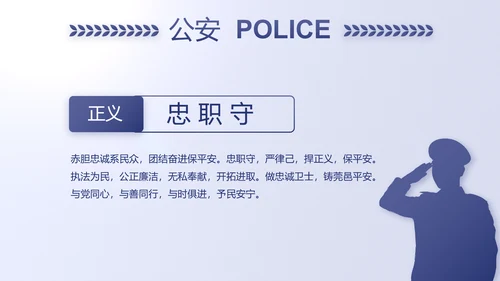 蓝色民警警察公安工作计划动态PPT
