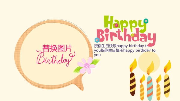 橙色生日快乐电子相册动态PPT模板