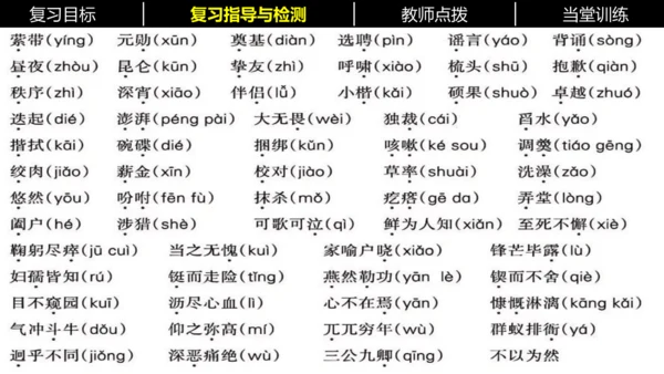 七年级下册语文复习专题二：字词梳理 课件（含截屏）