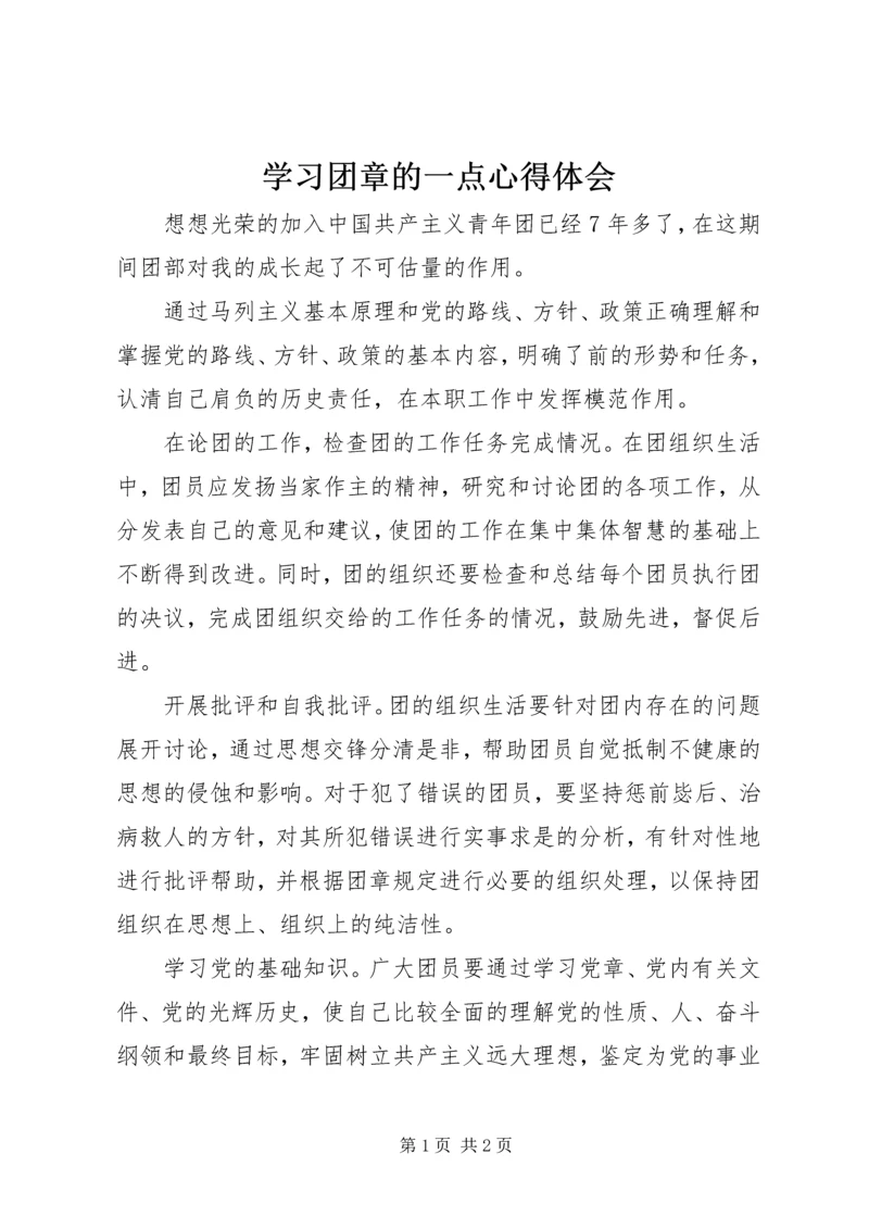 学习团章的一点心得体会.docx