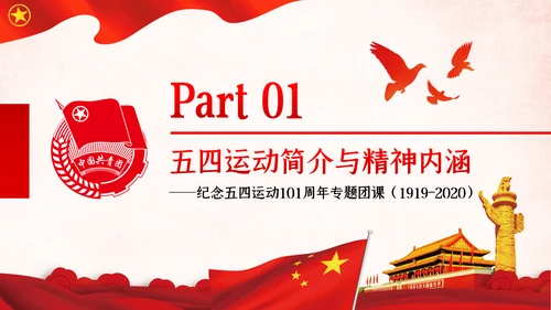 弘扬五四精神做新时代合格团员共青团团课PPT