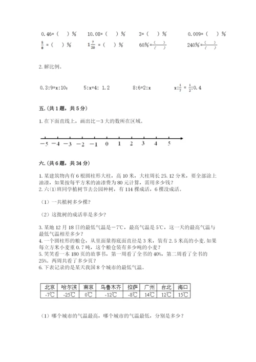 人教版六年级数学小升初试卷附完整答案（有一套）.docx