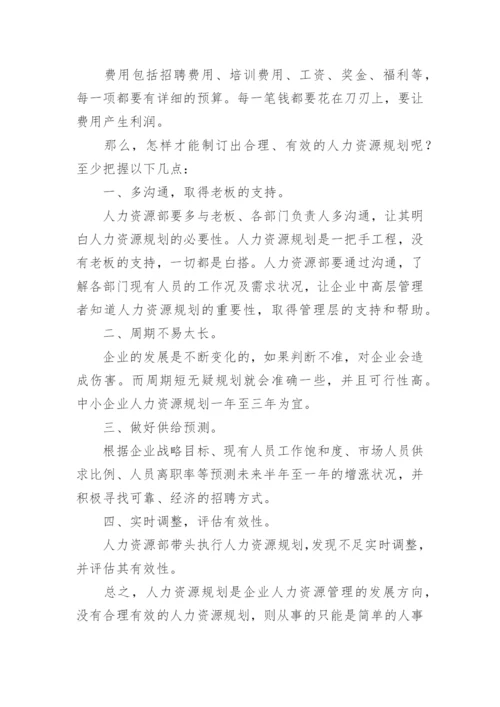 中小企业应该如何做好人力资源规划.docx