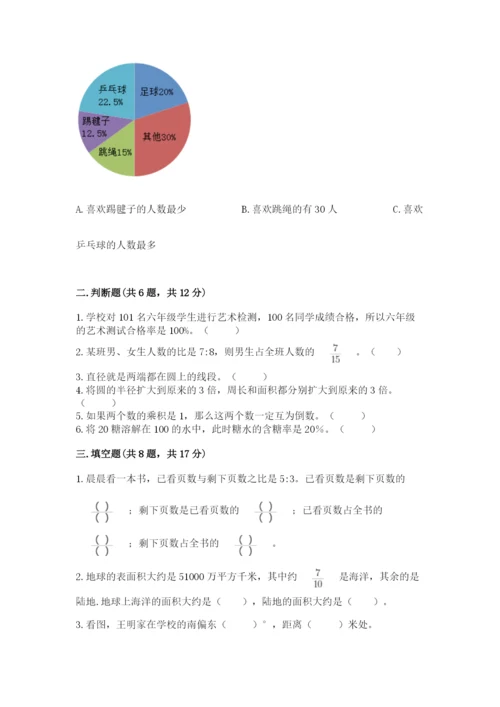 小学六年级上册数学期末测试卷附参考答案【黄金题型】.docx