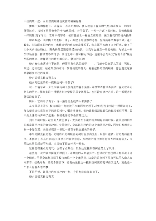 校园说明文作文范文